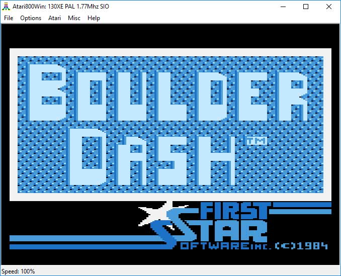 Emulator Atari800Win - gra "Boulder Dash"